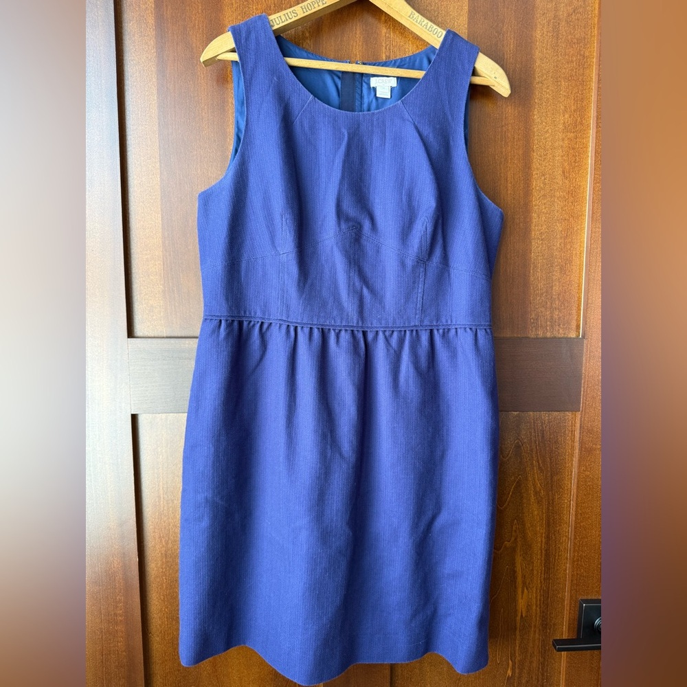 Women’s J. Crew Periwinkle Lined Cotton Dress Size 12